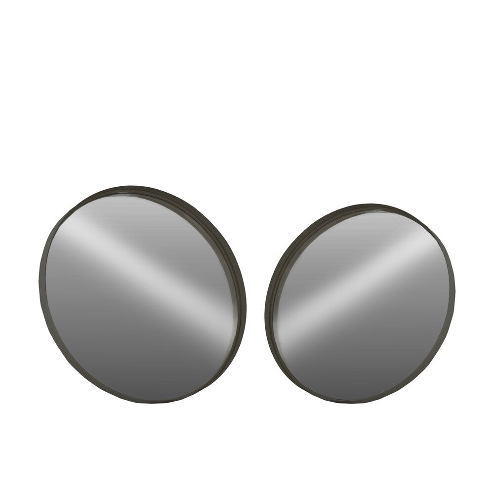 Urban Trends Collection Coated Black Finish Metal Small Round Wall Mirrors (Set of 2)