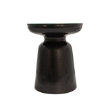 Metal Side Table with Mirror Top, Gunmetal 19.0"H - 16.0" x 16.0" x 19.0"