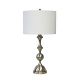 Metal Stacked Table Lamp, Silver, 32"