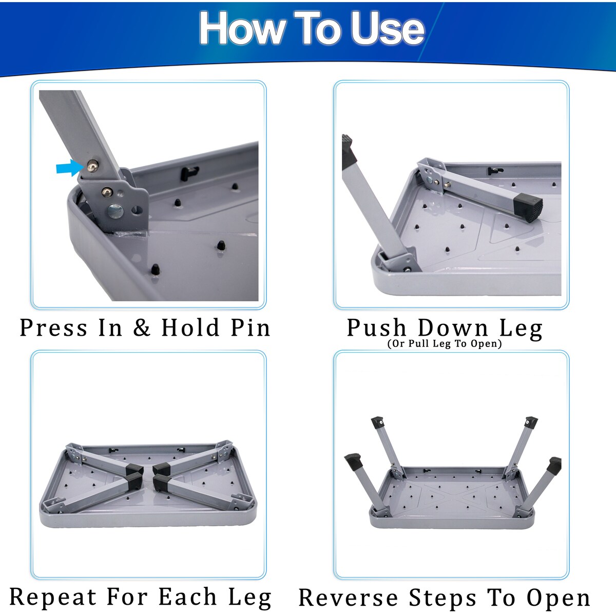 Metal Step Stool - Portable Folding Foot Stool - Non-Slip, Compact, 330lbs Capacity, Heavy Duty One Step Ladder for Kitchen