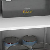 Metal Storage Cabinet Metal Cabinet with 4 Doors and Lock for Home