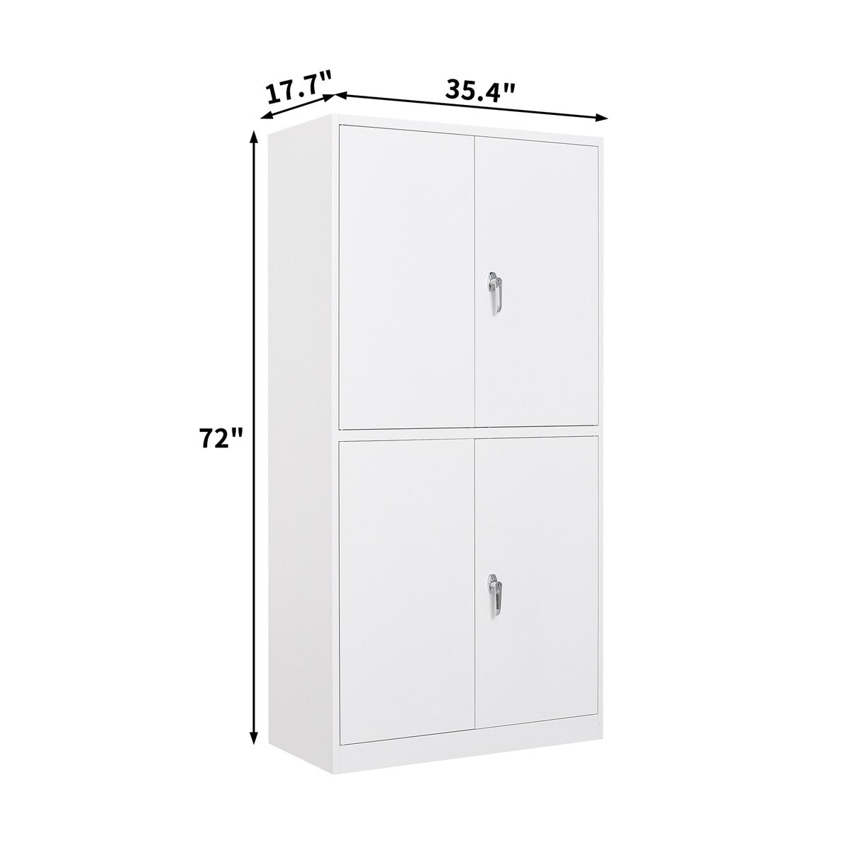 Metal Storage Cabinet Metal Cabinet with 4 Doors and Lock for Home