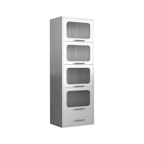 Metal Storage Cabinet with 4 Transparent Flip Doors