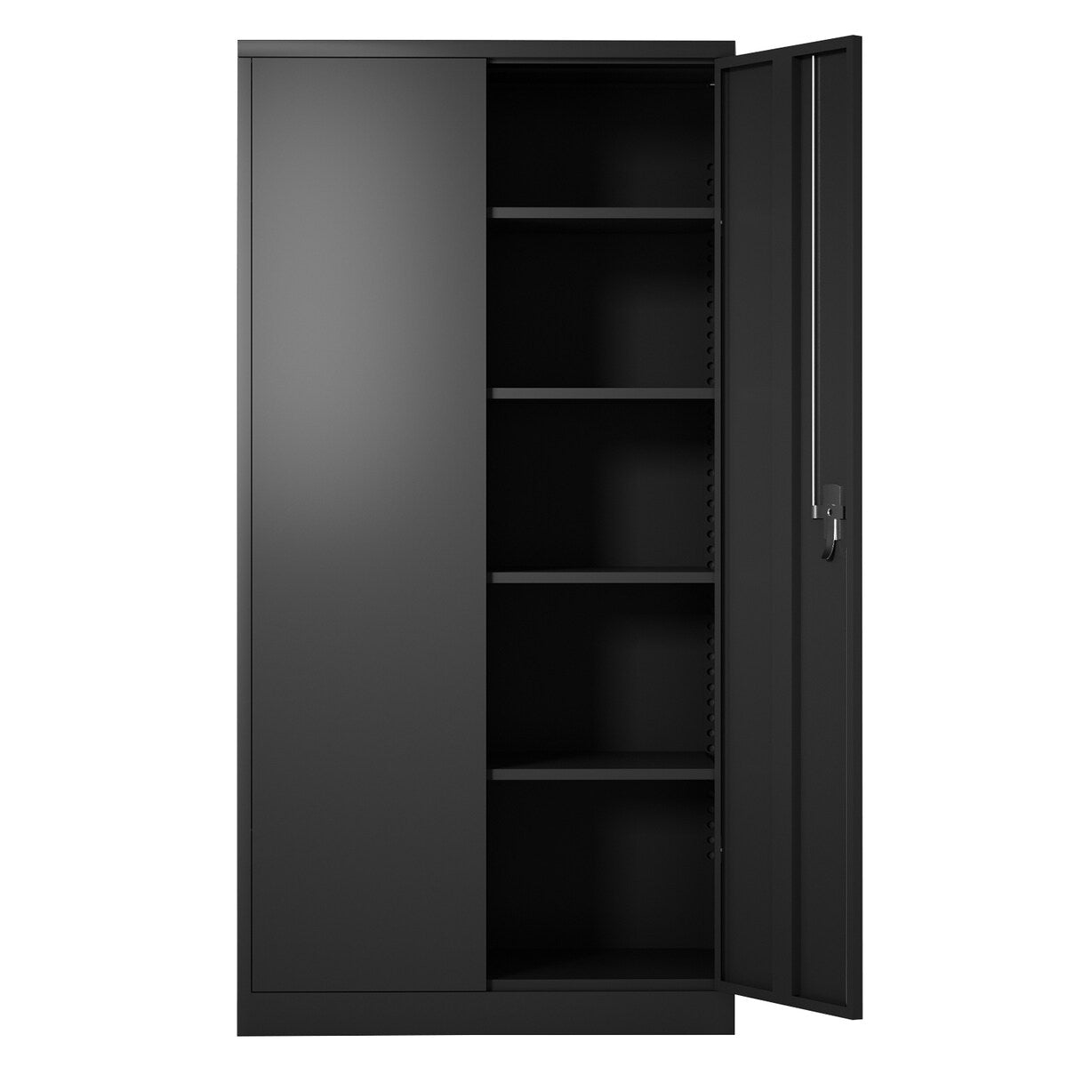 Metal Storage Cabinet with Durable Black Steel Design