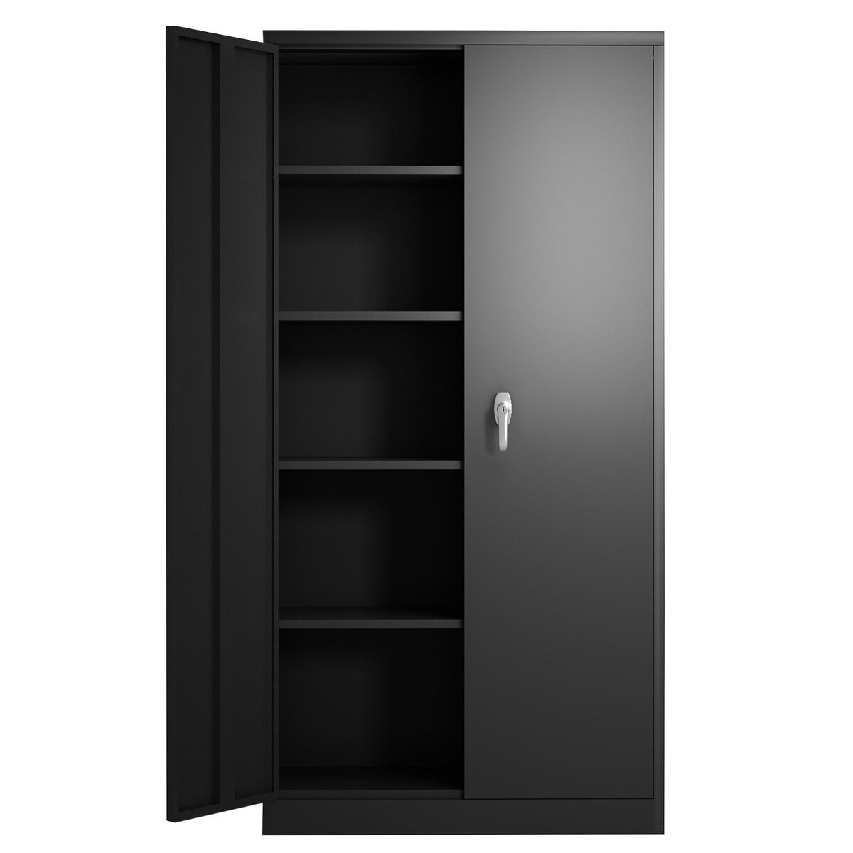 Metal Storage Cabinet with Durable Black Steel Design
