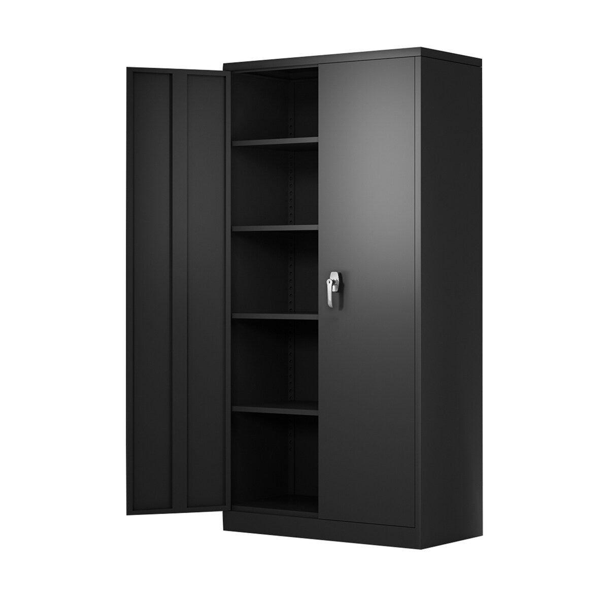 Metal Storage Cabinet with Durable Black Steel Design