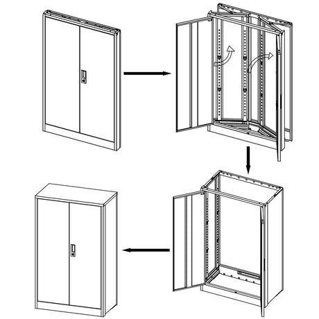 Metal Storage Cabinet with Locking Doors and Adjustable Shelf, Folding Filing