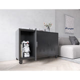 Metal Storage Cabinet with Wheels,3 Doors ,Sturdy and Durable Heavy Duty Utility Storage Cabinet for Office Storage Room