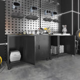 Metal Storage Cabinet with Wheels,3 Doors ,Sturdy and Durable Heavy Duty Utility Storage Cabinet for Office Storage Room