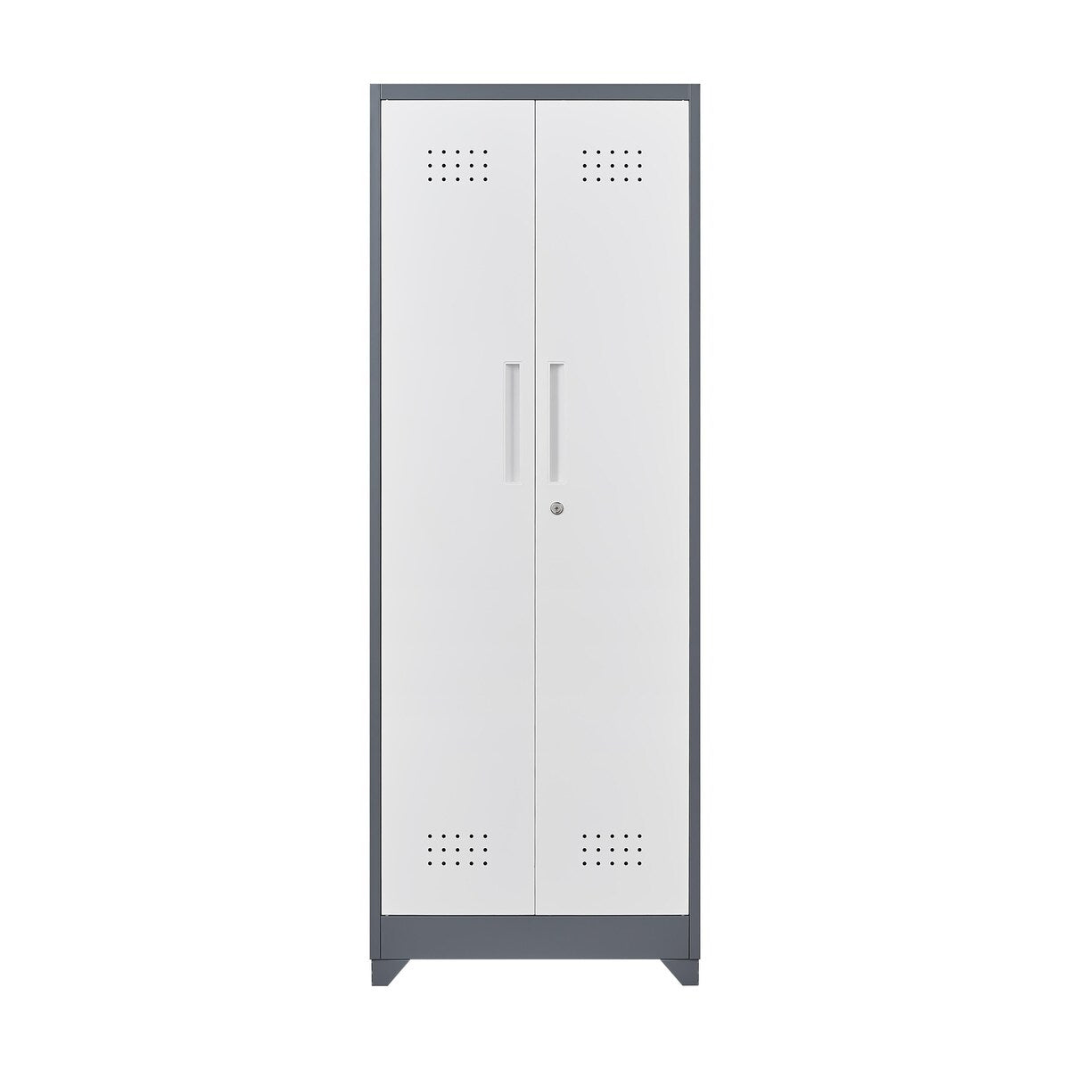 Metal Storage Cabinets, Cleaning Tool Cabinet with Locking Door, Tall Broom Tool Organizer and Storage, Large Storage Cabinet