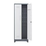 Metal Storage Cabinets, Cleaning Tool Cabinet with Locking Door, Tall Broom Tool Organizer and Storage, Large Storage Cabinet