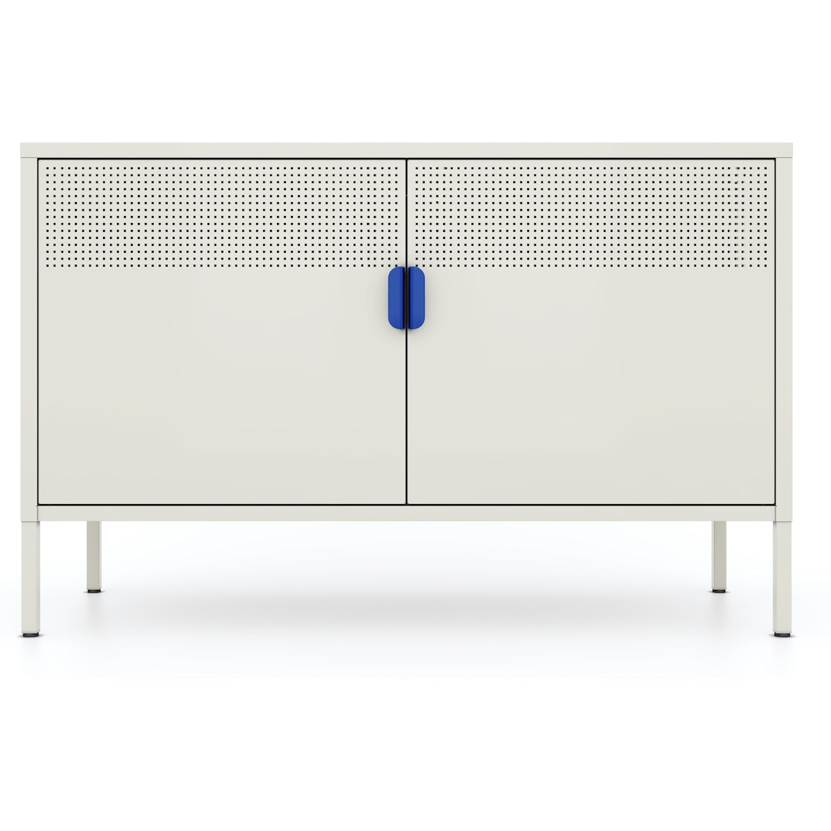 Metal Storage Locker Cabinet, Adjustable Shelves Free Standing Ventilated Sideboard Steel Cabinets