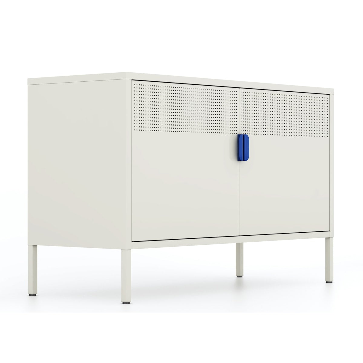 Metal Storage Locker Cabinet, Adjustable Shelves Free Standing Ventilated Sideboard Steel Cabinets