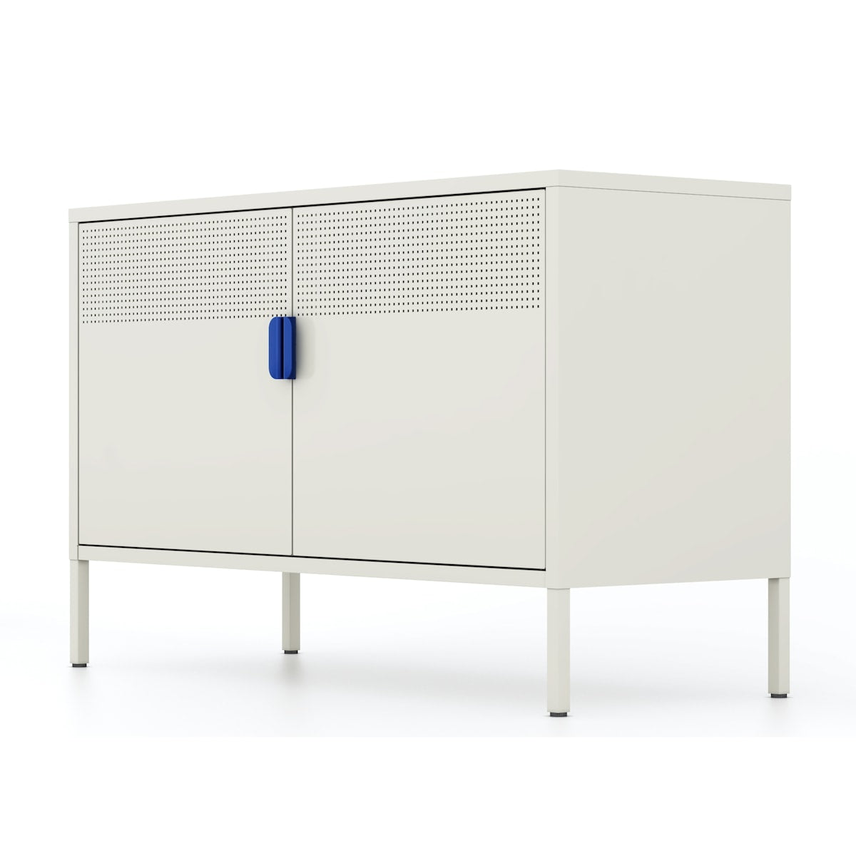 Metal Storage Locker Cabinet, Adjustable Shelves Free Standing Ventilated Sideboard Steel Cabinets