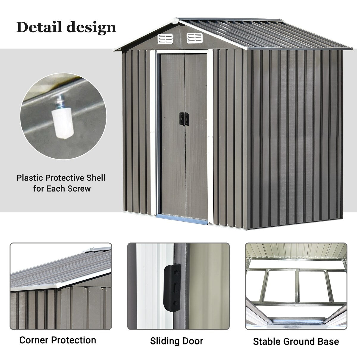 Metal Storage Shed with Lockable Door