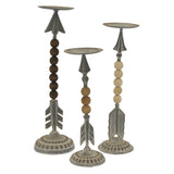 Metal Table Top Decor Set of 3 in Gray Metal 5in L x 5in W x 15in H