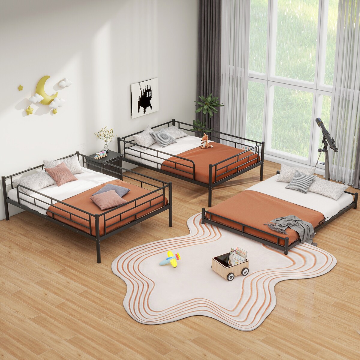 Folding triple bunk beds hotsell