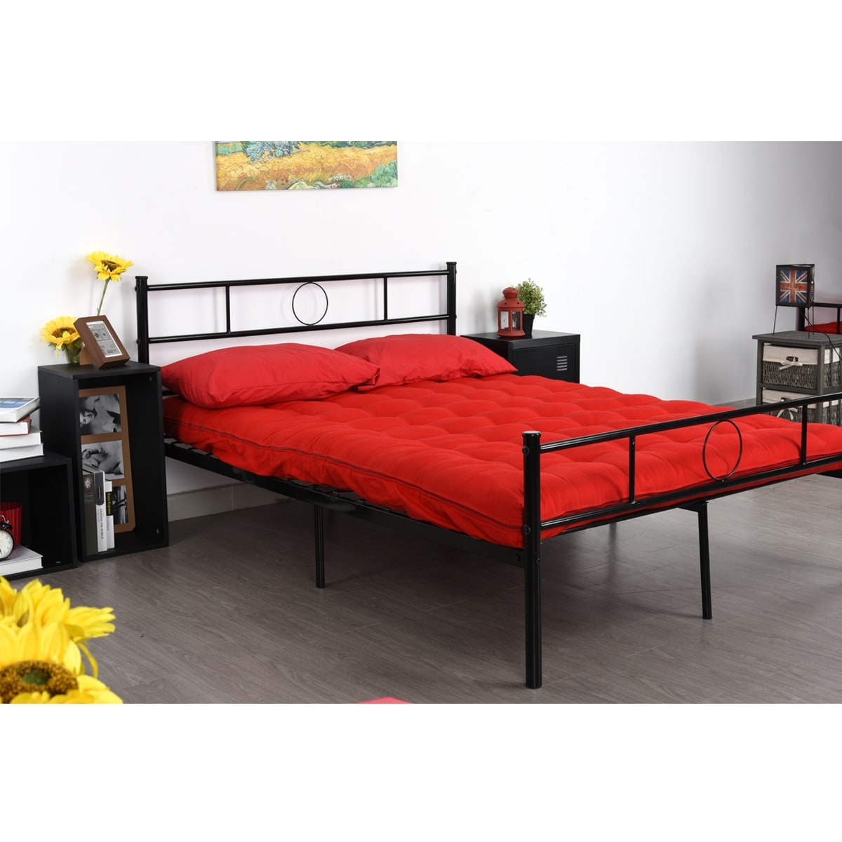 Metal Twin Bed Frame with Headboard & Footboard - Strong Steel Construction, Space-Saving Design, Easy Assembly