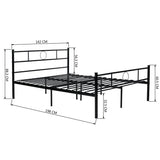 Metal Twin Bed Frame with Headboard & Footboard - Strong Steel Construction, Space-Saving Design, Easy Assembly