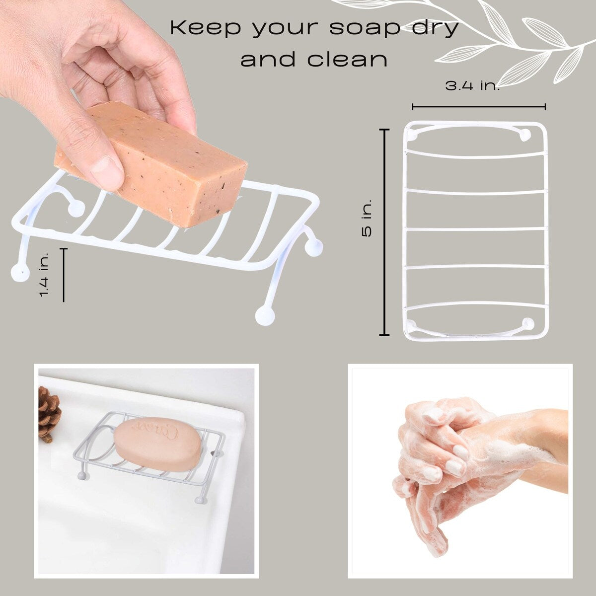 Metal Wire Soap Dish Holder Self-Draining