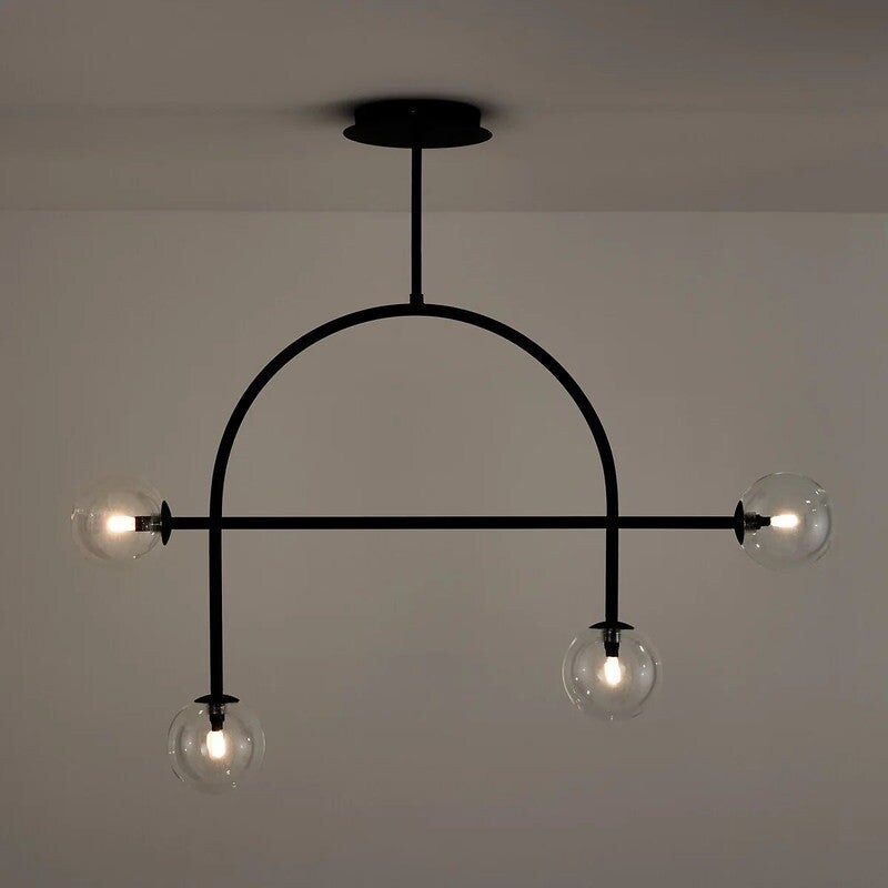 Metal & Glass Chandelier