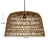 Open Weave Metal and Paper Rope Ceiling Light - 19.6"L x 19.6"W x 11.8"H