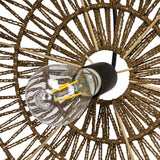 Open Weave Metal and Paper Rope Ceiling Light - 19.6"L x 19.6"W x 11.8"H