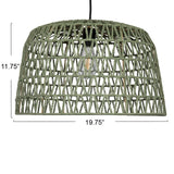 Open Weave Metal and Paper Rope Ceiling Light - 19.6"L x 19.6"W x 11.8"H