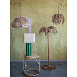 Metal and Wicker Palm Tree Pendant Lamp - 18.1"L x 18.1"W x 13.4"H