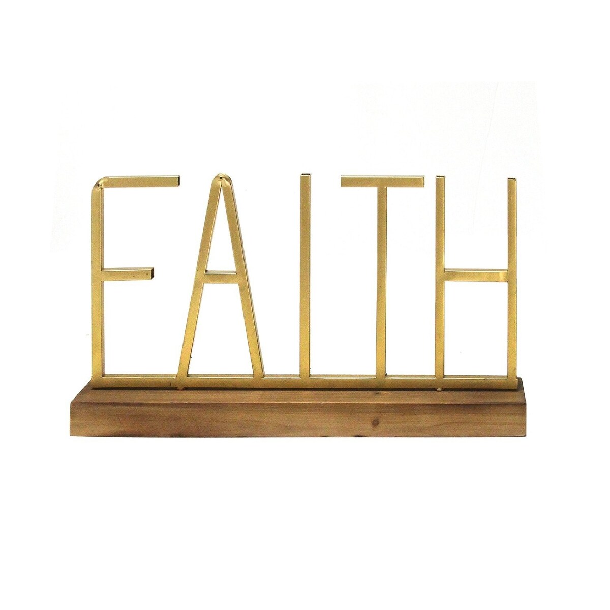 Metal and Wood Faith Table Top - 18" W x 2.75" D x 9.25" H