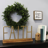 Metal and Wood Faith Table Top - 18" W x 2.75" D x 9.25" H
