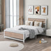 Metal and Wood Platform Bed Frame with Headboard & Footboard
