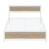Metal and Wood Platform Bed Frame with Headboard & Footboard