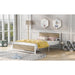 Metal and Wood Platform Bed Frame with Headboard & Footboard