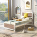 Metal and Wood Platform Bed Frame with Headboard & Footboard