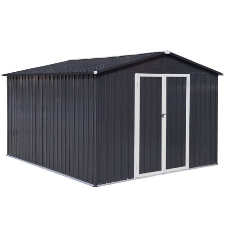 Metal garden sheds 6ftx8ft outdoor storage sheds Dark-grey 