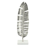 Metal, 23"h Leaf On Stand, Silver 23.25"H - 6.25" x 4.0" x 23.25"