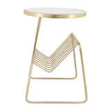 Metal, 26"h Mirrored Side Table, rack, Gold 26.0"H - 19.0" x 18.0" x 26.0"