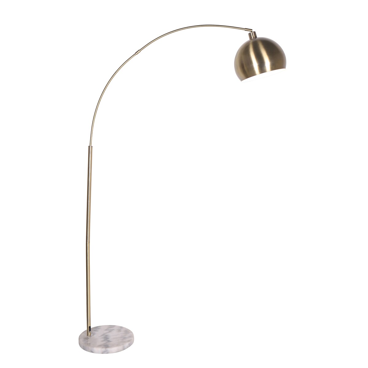 Metal, marble 77" Dome Shade Floor Lamp, Gold-kd 77.0"H - 14.5" x 43.5" x 77.0"