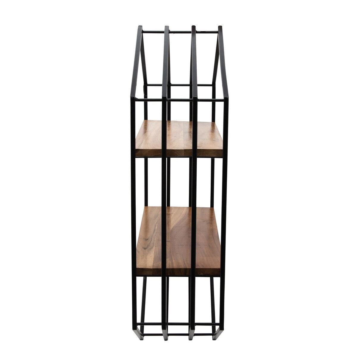 Metal, wood 32"h Hexagon Wall Shelf, Brown 32"H - 20.0" x 8.0" x 32.0"