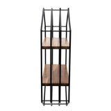 Metal, wood 32"h Hexagon Wall Shelf, Brown 32"H - 20.0" x 8.0" x 32.0"
