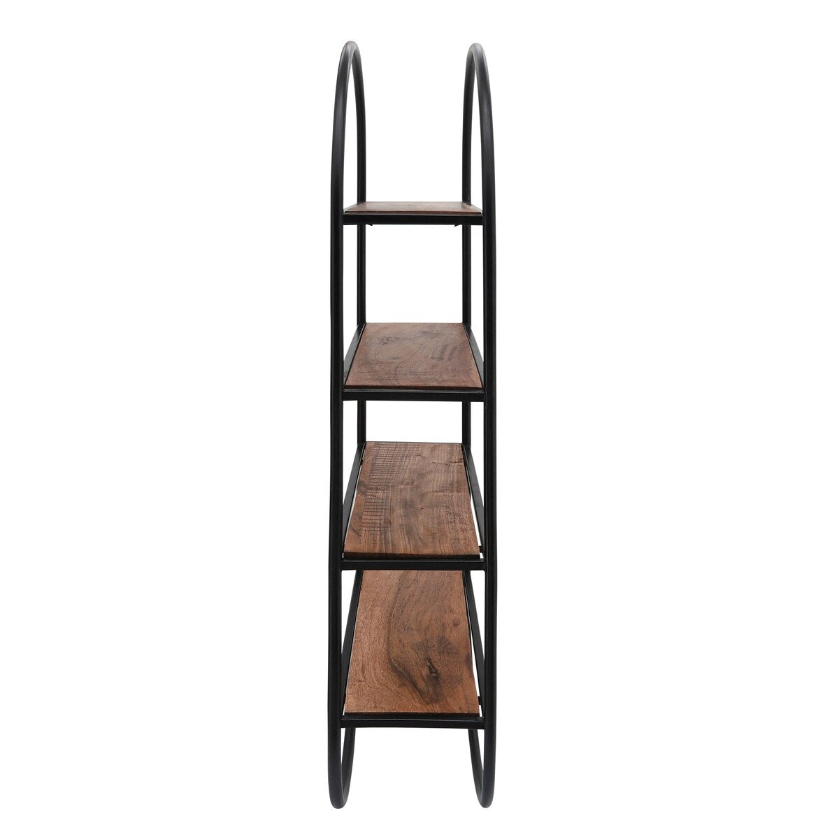 Metal, wood, 36"h Oval 4-tier Wall Shelf, Brown 36.0"H - 16.0" x 6.0" x 36.0"