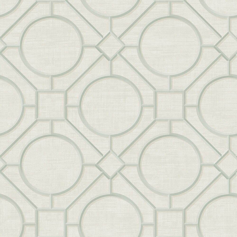 Metallic Silk Road Trellis Wallpaper, 27 feet long X 27 inchs Wide, Metallic Gold and Gray