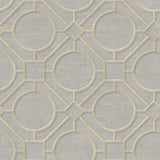 Metallic Silk Road Trellis Wallpaper, 27 feet long X 27 inchs Wide, Metallic Gold and Gray