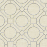 Metallic Silk Road Trellis Wallpaper, 27 feet long X 27 inchs Wide, Metallic Gold and Gray