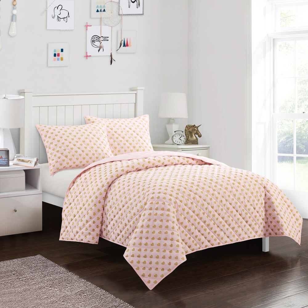 Metallic Star Printed Quilt Set