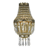 Metro Candelabra 1-light 6 in. Antique Bronze Finish Crystal Wall Sconce Small
