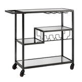 Metropolitan Mirrored Glass Top Metal Bar Cart by iNSPIRE Q Bold