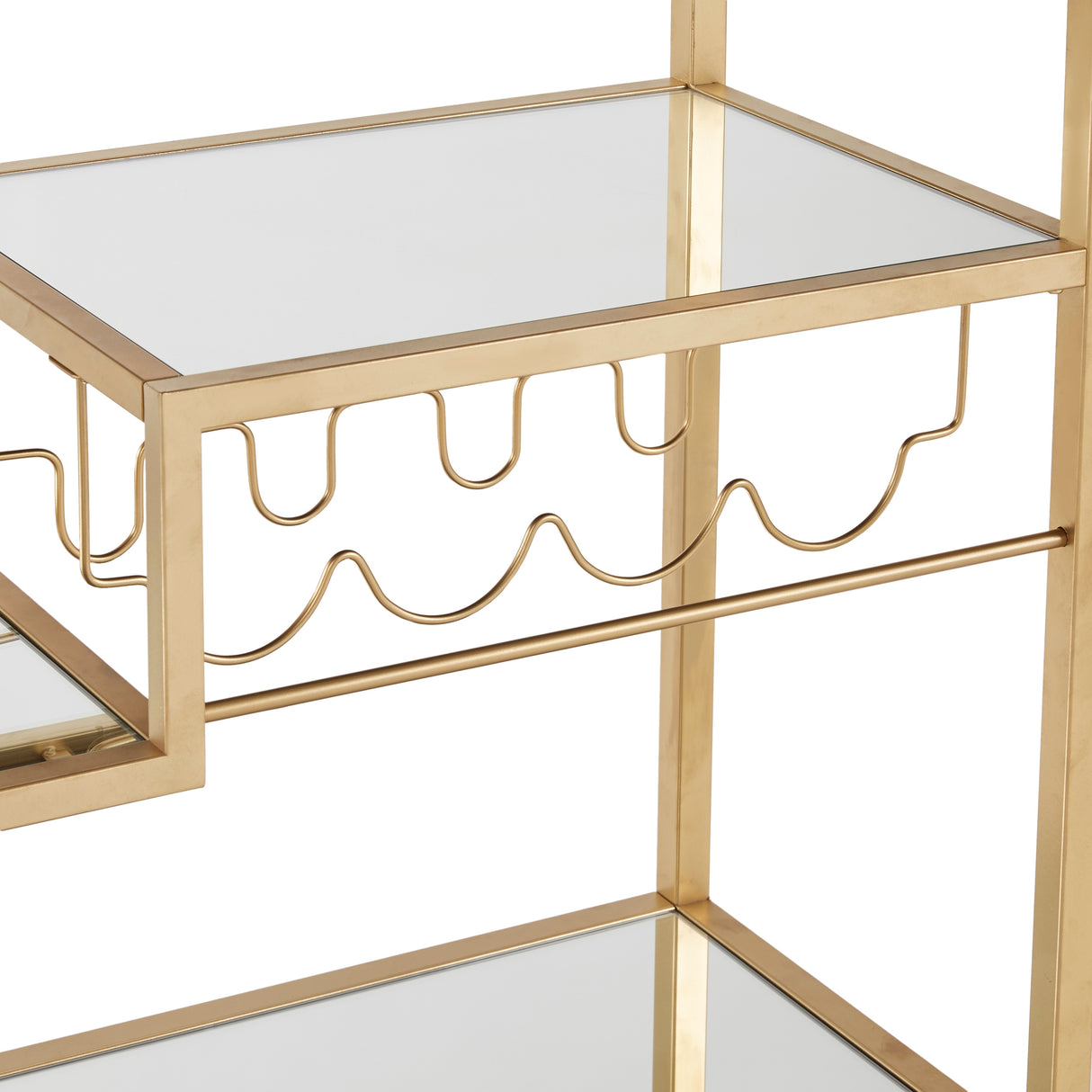 Metropolitan Mirrored Glass Top Metal Bar Cart by iNSPIRE Q Bold