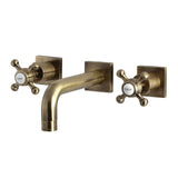 Kingston Brass Metropolitan Two-Handle 3-Hole Wall Mount Bathroom Faucet